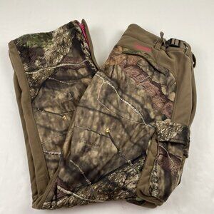 Herter’s Fleece Cargo Camo Pants Women’s XL Lined Hunting Adjust Waist Green